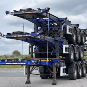 Dennison Tri-Axle Sliding Skeletal Trailers - Stack of Three - (C412307)