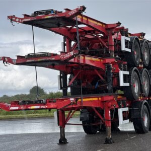 Dennison Tri-Axle Sliding Skeletal Trailers - Stack of Three - C388504