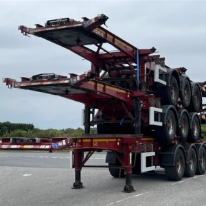 Dennison Tri-Axle Sliding Skeletal Trailers - Stack of Three - C434284
