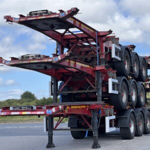 Dennison Tri-Axle Sliding Skeletal Trailers - Stack of Three - C418374